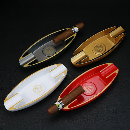 Cigar Ashtray Home Office Light Luxury Double Slot Cigar Accessories